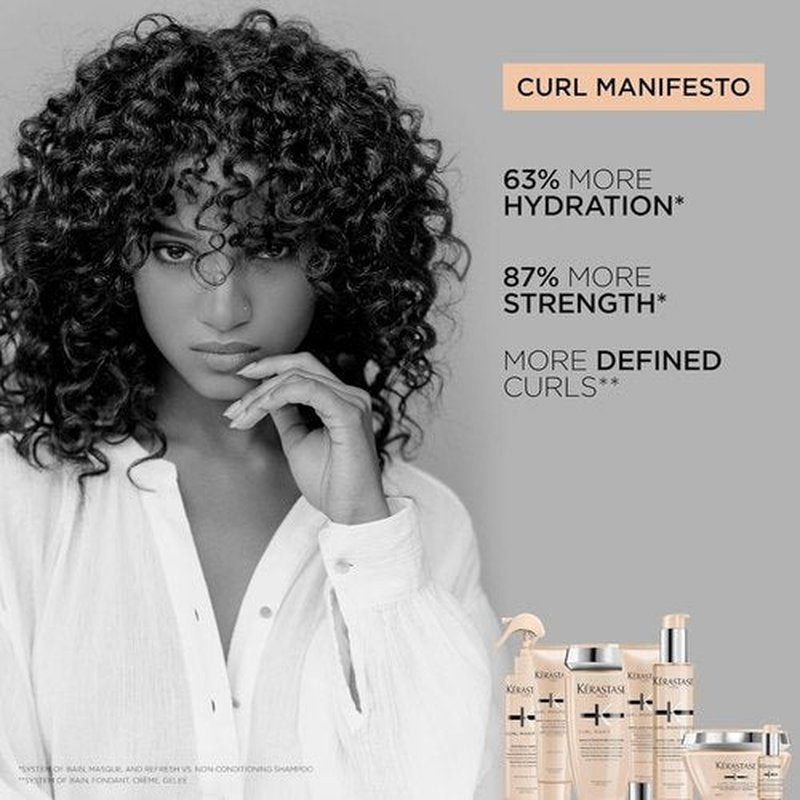 KÉRASTASE Curl Manifesto Conditioner - Lightweight Hydration & Frizz Control for Wavy, Curly, Coily Hair | 8.5 Fl Oz
