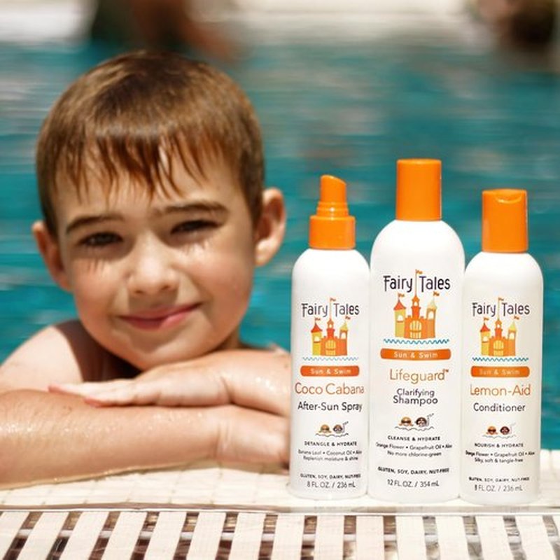 Fairy Tales Swim Shampoo & Conditioner Set - Natural Chlorine Removal for Kids | 12oz & 8oz Bottles
