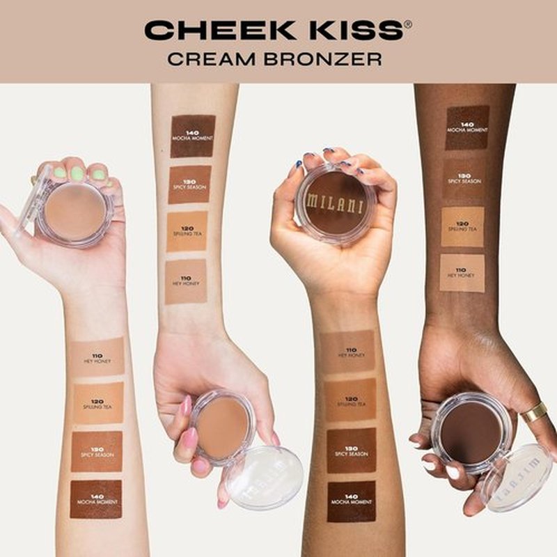 Milani Cheek Kiss Cream Bronzer - Hey Honey | Vegan, Lightweight Glow & Soft Matte Finish, 110