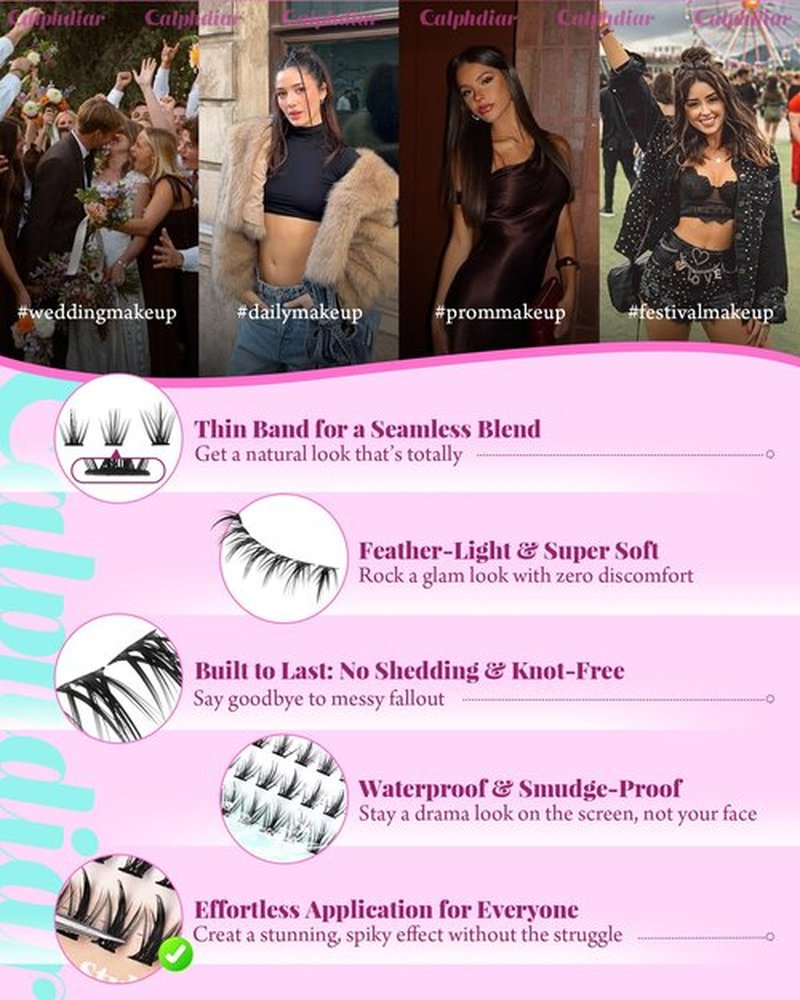 Bottom Lash Clusters DIY Eyelash Extensions 4 Styles Lower Lashes Wispy Bottom Individual Lashes 5-7mm Natural Thin Band Eyelash Clusters 225pcs for Bottom Lash Extension by calphdiar