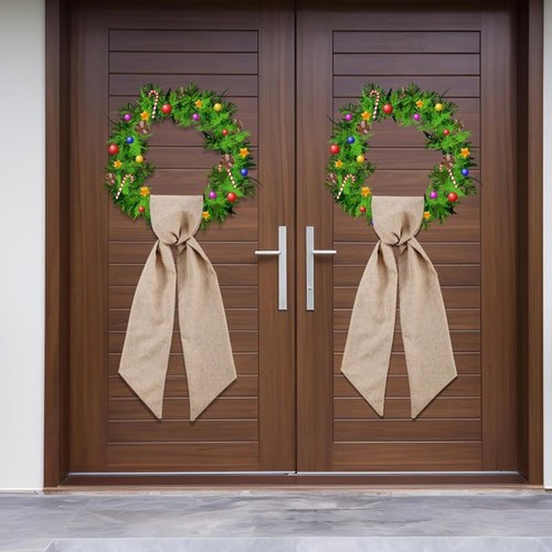Skiennix 2 Pack Burlap Wreath Sash - Blank for Monogram Embroidery | 5'' L x 54'' W, Brown