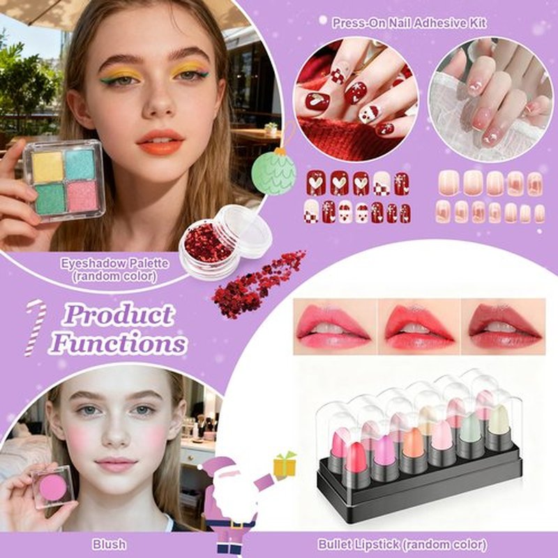Makeup Advent Calendar 2026 For Teen Girls, Afflano Beauty Advent Calendar 24 Day, Eyeshadow Nail Lipstick Eyeliner Makeup Sets Christmas Gifts For Girls 12-18 Years, Xmas Surprises Gifts For Women