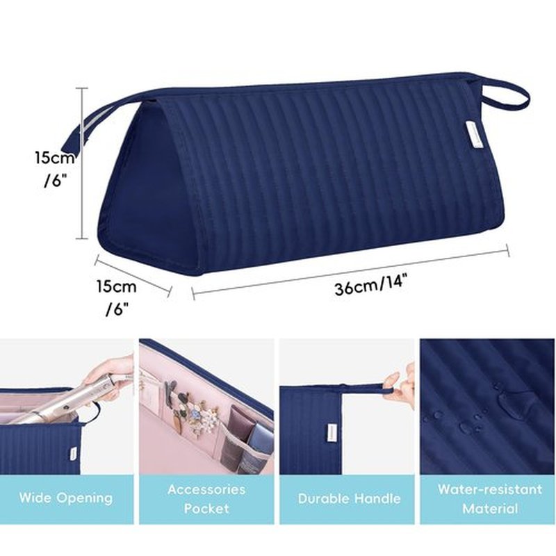 Lexeeco Dy son Air wrap Travel Case Hair Tools Travel Bag for Shark Flexstyle Carrying Case Portable Shark Hair Dryer Revlon Flat Curling Iron Organizer (Blue)