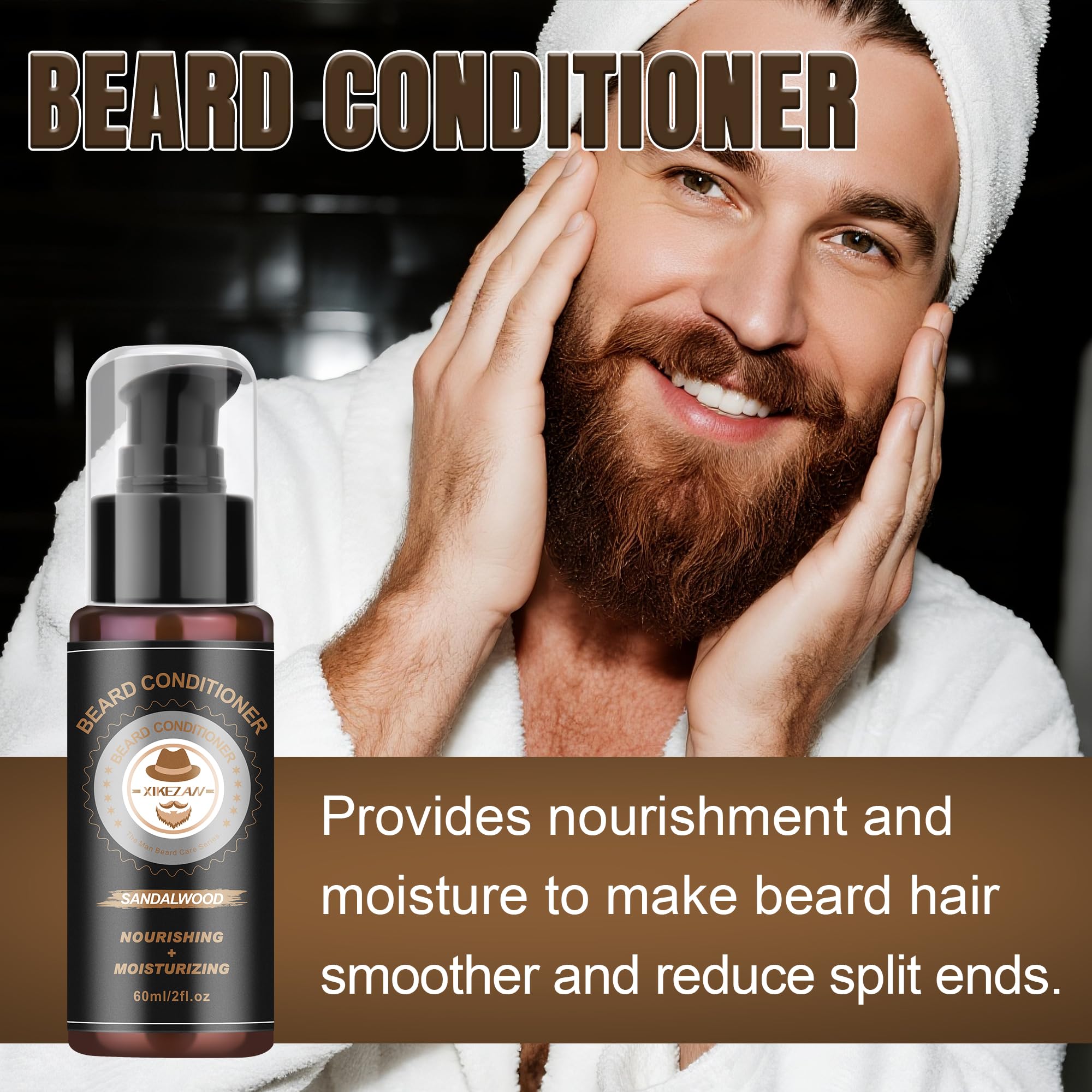 XIKEZAN Beard Kit for Men Grooming & Care w/Sandalwood-Soften,Soothe Beard