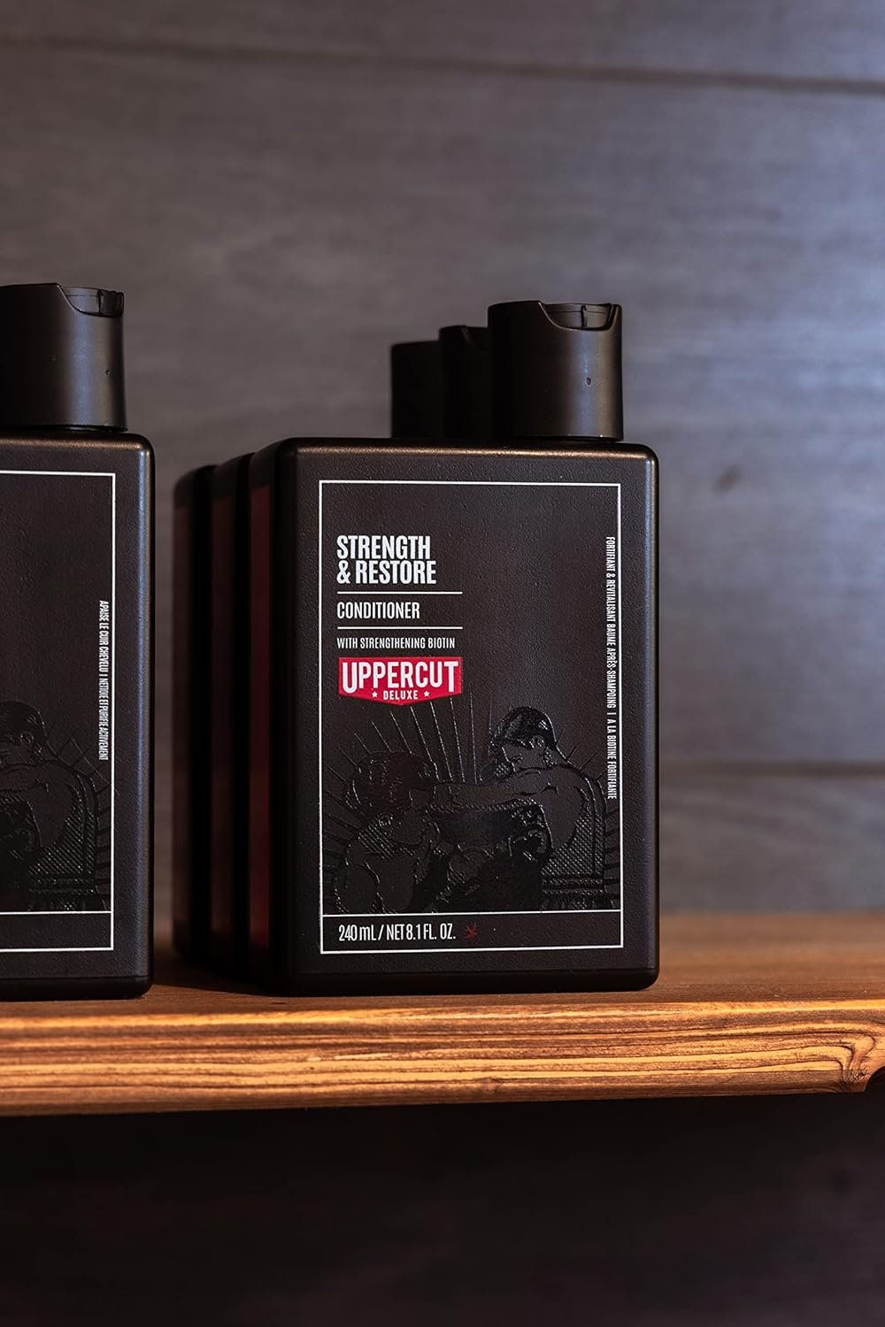 Uppercut Deluxe Conditioner - Strength & Restore 8oz | Biotin & Caffeine Formula for Thin, Fine Hair | Moisturizing & Strengthening Daily Use