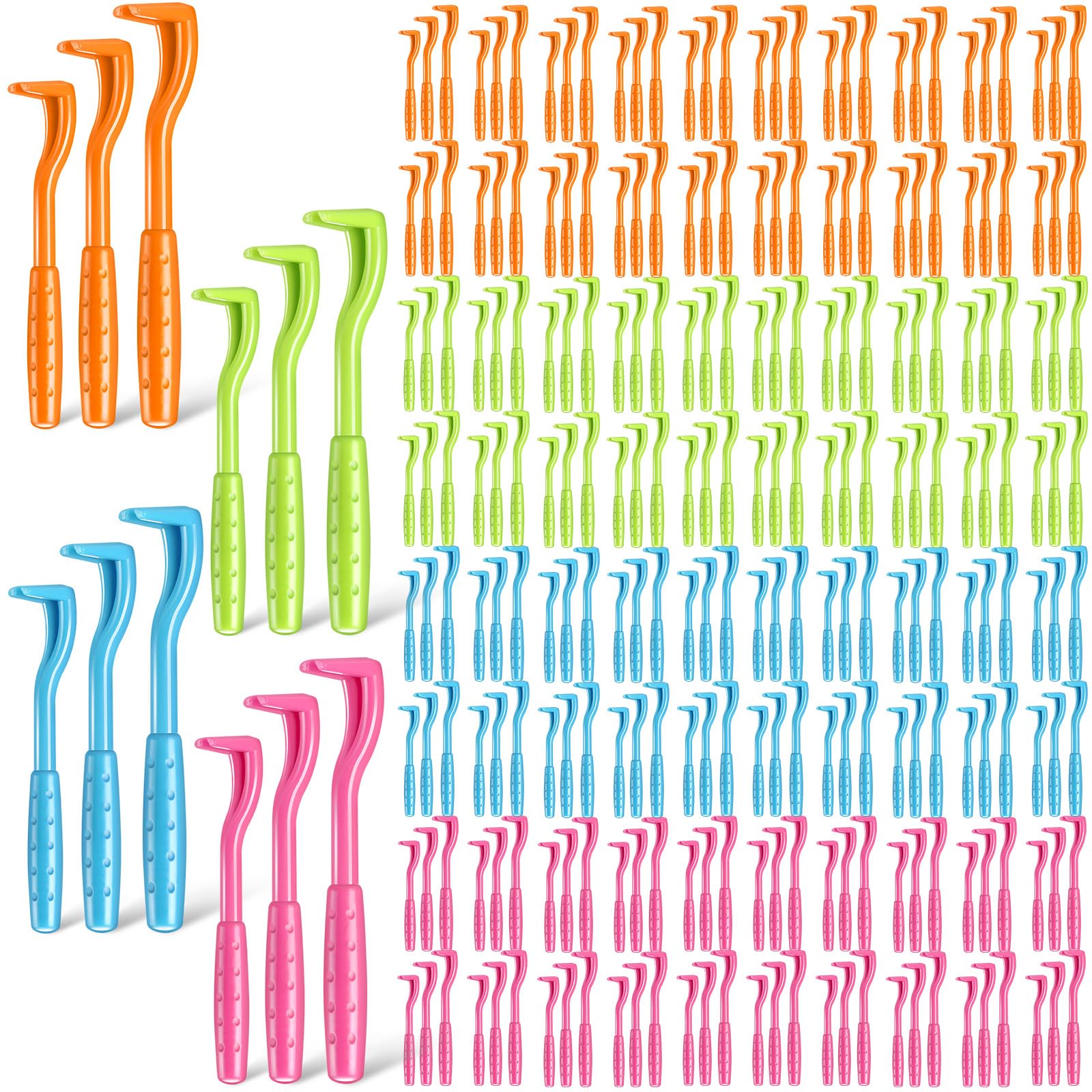 Qualirey 180 Pcs Tick Remover Tool for Dogs and Cats Tick Removal Twister Tweezers for Head and Body, 3 Sizes (Blue, Green, Orange, Rose Red)