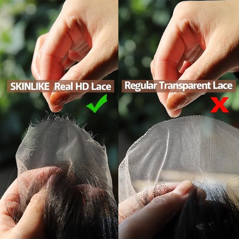 BEEOS 2x6 SKINLIKE Real HD Lace Closure, Straight Human Hair Bleached Knot Pre-Plucked 0.10mm Ultra-thin Invisible HD Lace Closure 14 Inch
