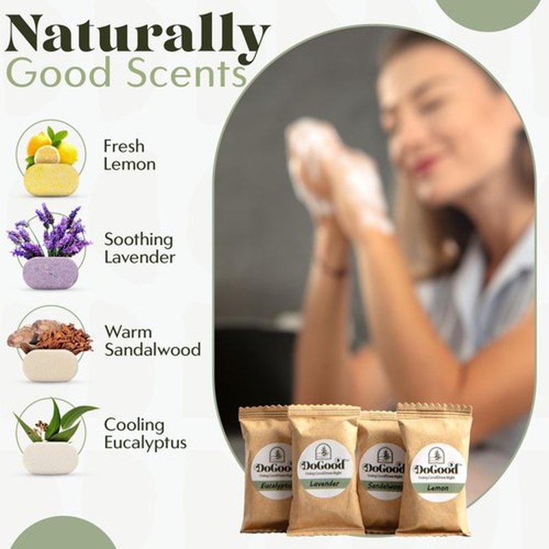 DoGood Foaming Hand Soap Starter Kit – Refillable 350 mL Ceramic Dispenser & 4 Scented Tablets – Eco-Friendly Zero-Waste Foam Soap (Lavender, Lemon, Eucalyptus, Sandalwood)