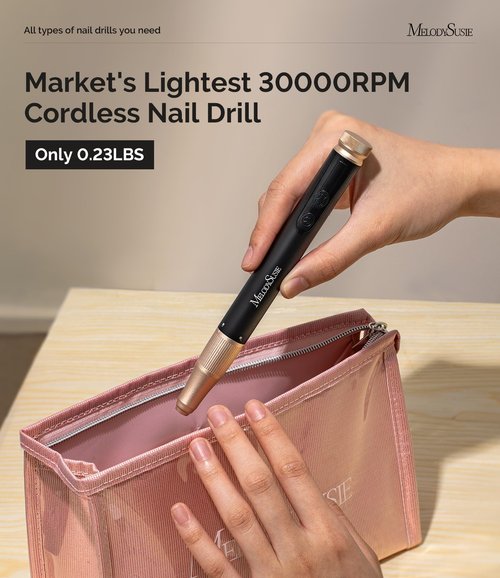 MelodySusie Pen-Shaped Cordless Nail Drill with Adjustable Stepless Speed,SM180F 30000RPM Portable Rechargeable E-File with LED Display for All Manicure Shaping & Acrylic Gel Removal for Pro at Home