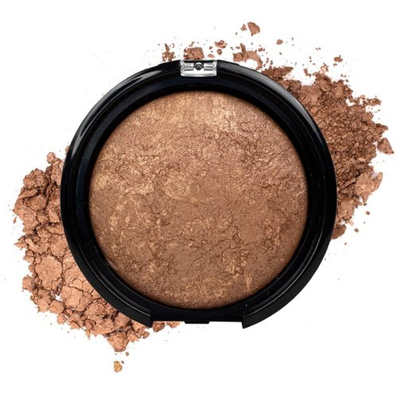 Palladio Baked Bronzer - Highly Pigmented, Easy to Blend for All-Day Shimmery Glow | Illuminating Tan Finish