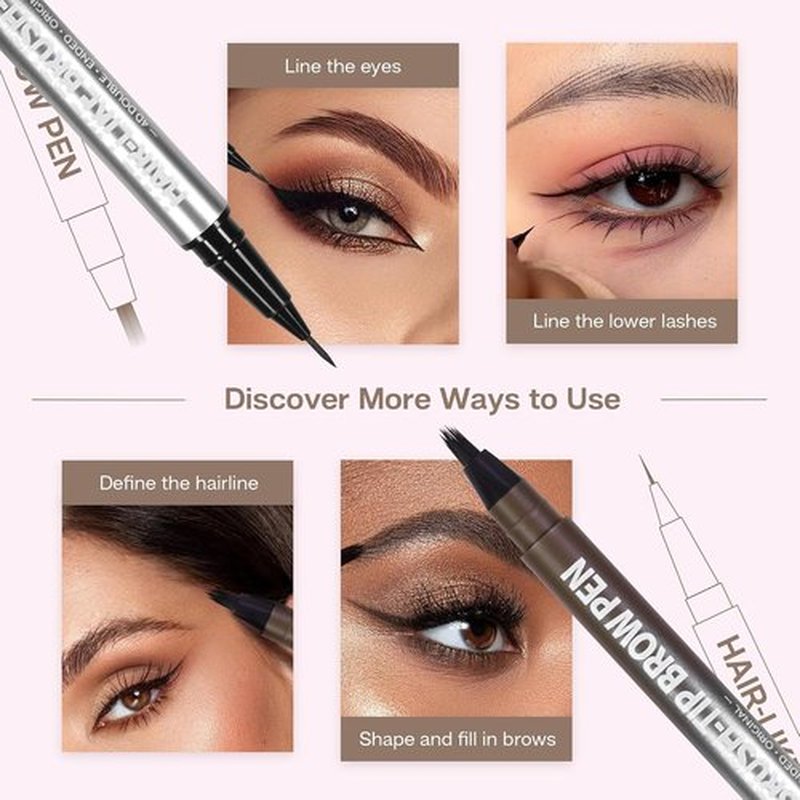 CALAILIS Eyebrow Pencil - 2-in-1 Microblading & Eyeliner with Waterproof Formula | Dark Brown