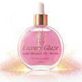Sky Bliss Luxury Glaze Body Shimmer Oil + Serum – Pink-Gold Pearlescent Glow Oil with Jojoba & Argan Oil, Vitamin C & E – Glossy Dewy Finish for Radiant Skin – Dropper Applicator – 2 fl oz