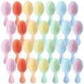 Zopeal 28 Pcs Kids Easter Gifts Wet Hair Mini Brush Bulk Girl Spring Back to School Small Pocket Travel Hairbrush Hygiene Detangler Soft Bristle Detangling Paddle for Party Favor Reward(7 Colors)