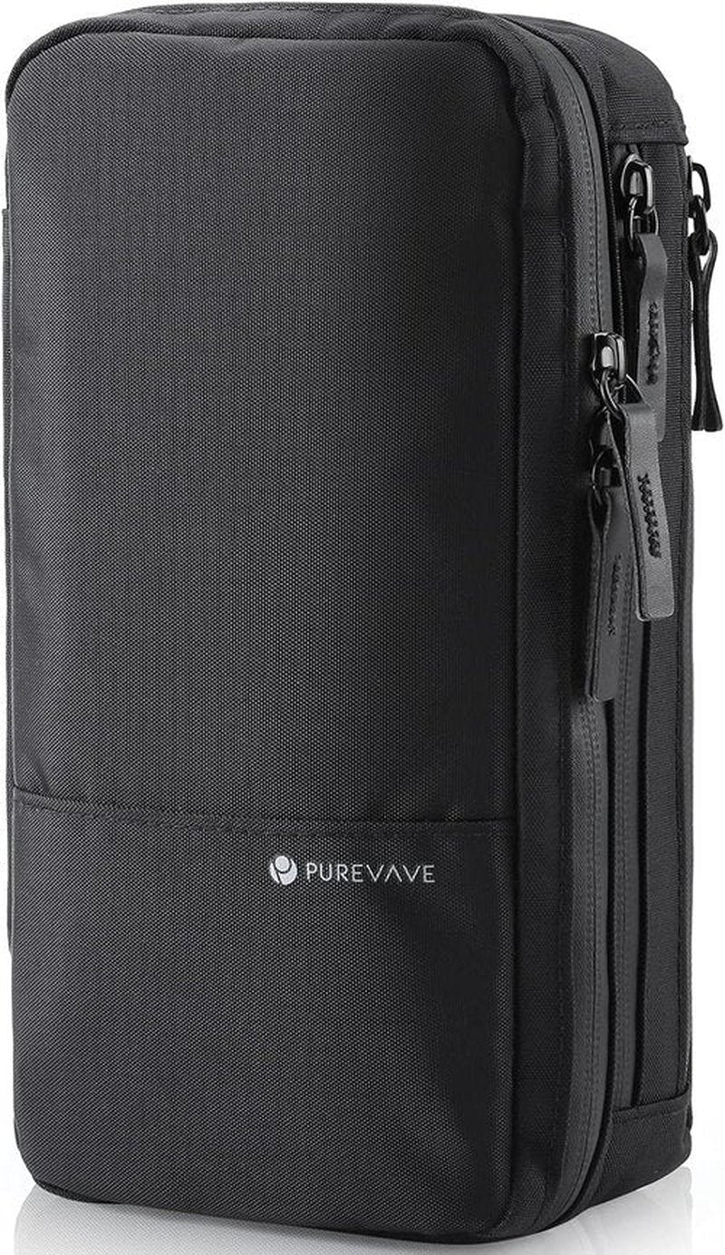 Purevave Men's Toiletry Travel Bag - Compact Waterproof Dopp Kit | Black Hanging Wash Pouch