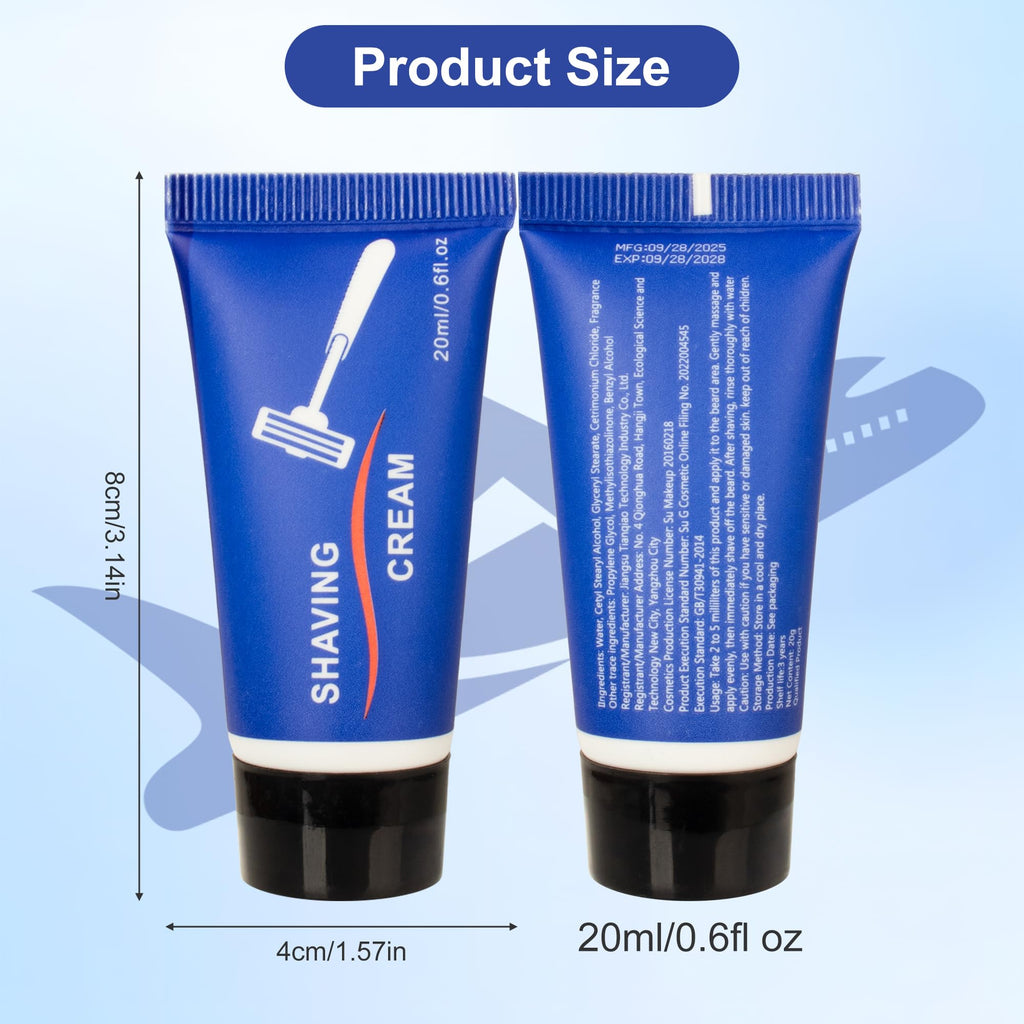 Lilingsty Shaving Cream Bulk, 20ml/0.7fl oz Travel Shaving Cream, Individually Packaged, Suitable for Travelling, Hotels, Home, Camping, Charities, Homeless People (100-PACK)