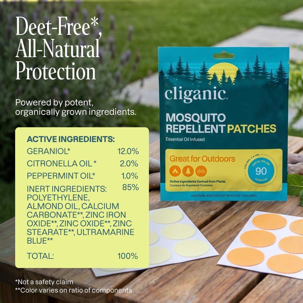 Cliganic Mosquito Repellent Stickers for Kids (90 Pack) - Animal Toddler Patches, Natural DEET-Free, Essential Oil Infused, Insect Repelling Garments