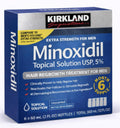 Kirkland Signature Hair Regrowth Treatment Extra Strength for Men, 5% Minoxidil Topical Solution, 2 fl oz, 6-pack