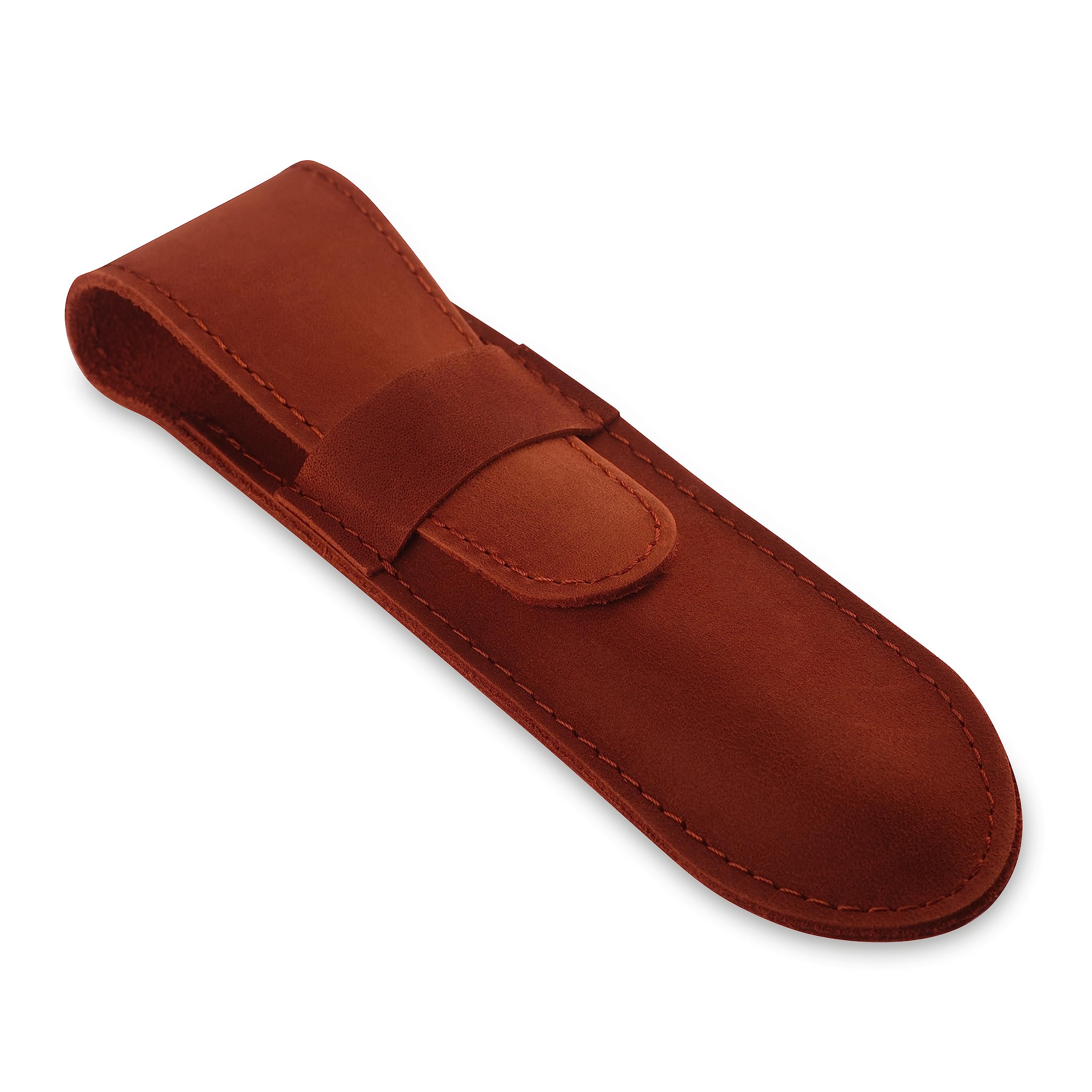 Straight Razor Case, Genuine Cowhide Leather Straight Razor Cover, Barber Straight Razor Holder, Travel Razor Case (Cognac)