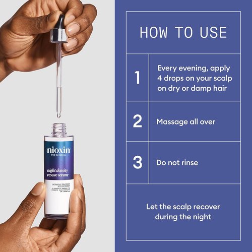 Nioxin Night Density Rescue Serum - Overnight Hair Thickening Treatment | Protects Against Breakage | 2.4 Fl Oz