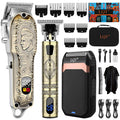 LQT Professional Barber Kit for Men, Cordless Hair Clipper, Trimmer & Shaver Set with LED Display, USB-C Rechargeable Battery,Low Noise,Grooming Gift for Husband, Father, Boyfriend (Bronze)