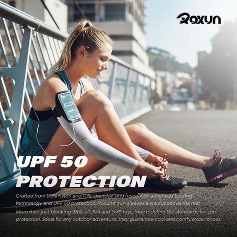 ROXUN Arm Sleeves - Cooling UV Sun Protection Compression Gear for Men & Women | Lightweight & Comfortable