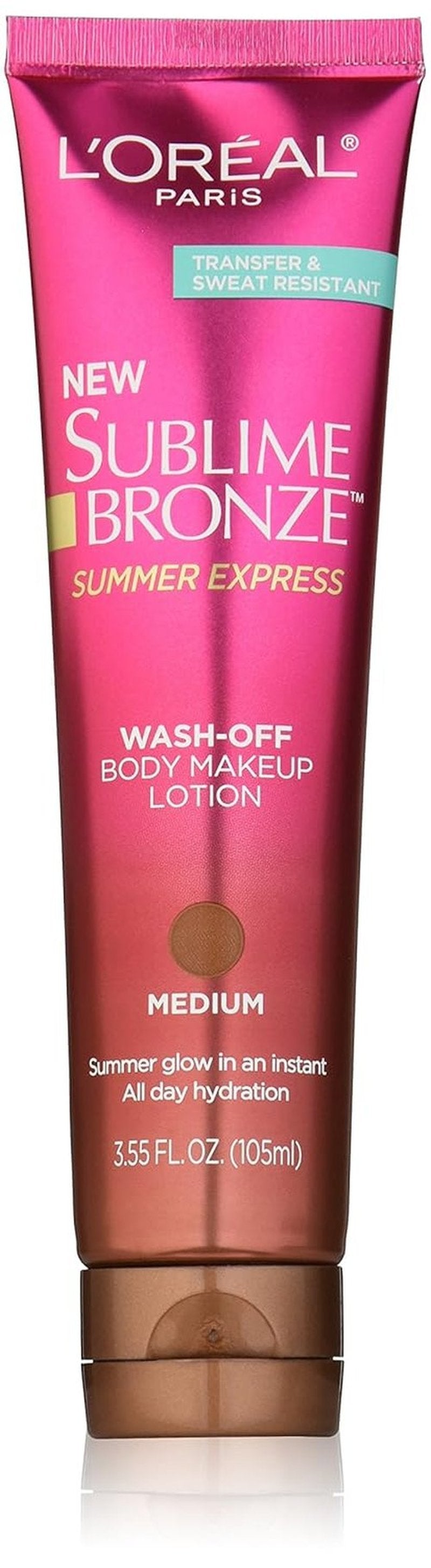 L'Oréal Paris Sublime Bronze Body Makeup Lotion - Medium Shade | Quick-Dry Formula, 3.55 fl. oz.