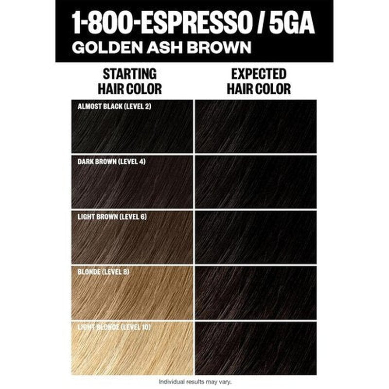 IGK Permanent Hair Dye Color Kit - 5GA1-800 Espresso Golden Ash Brown | 100% Gray Coverage, Strength & Shine