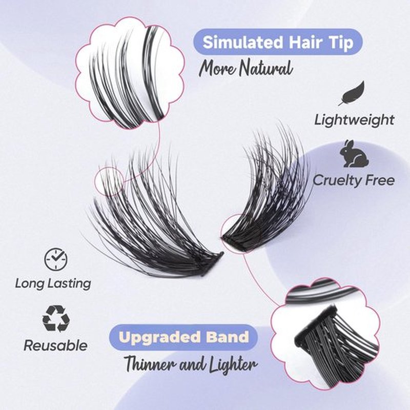 Fluff Lash Clusters 60D+80D Thick Eyelash Clusters D Curly Wispy Individual Lashes 10-18mm Cluster Eyelash Extensions 280pcs False Eyelashes DIY Flat Lash Extension by TOOCHUNAG