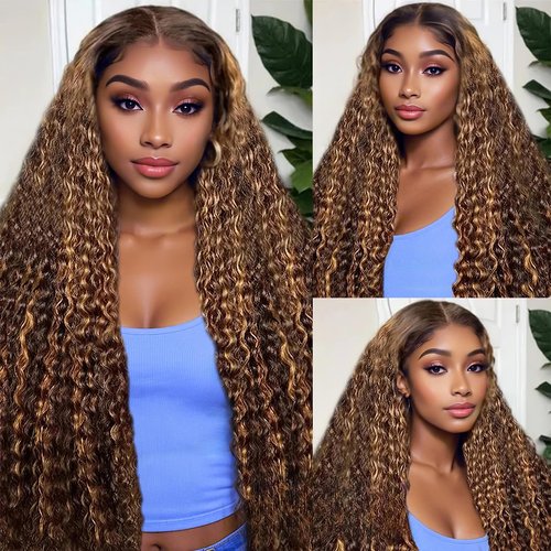 Boifit 22 Inch Honey Blonde 5x5 Ombre HD Lace Front Wig Human Hair Highlight Body Wave Closure Lace Frontal Glueless Wigs Pre Plucked, Real Human Hair Wig