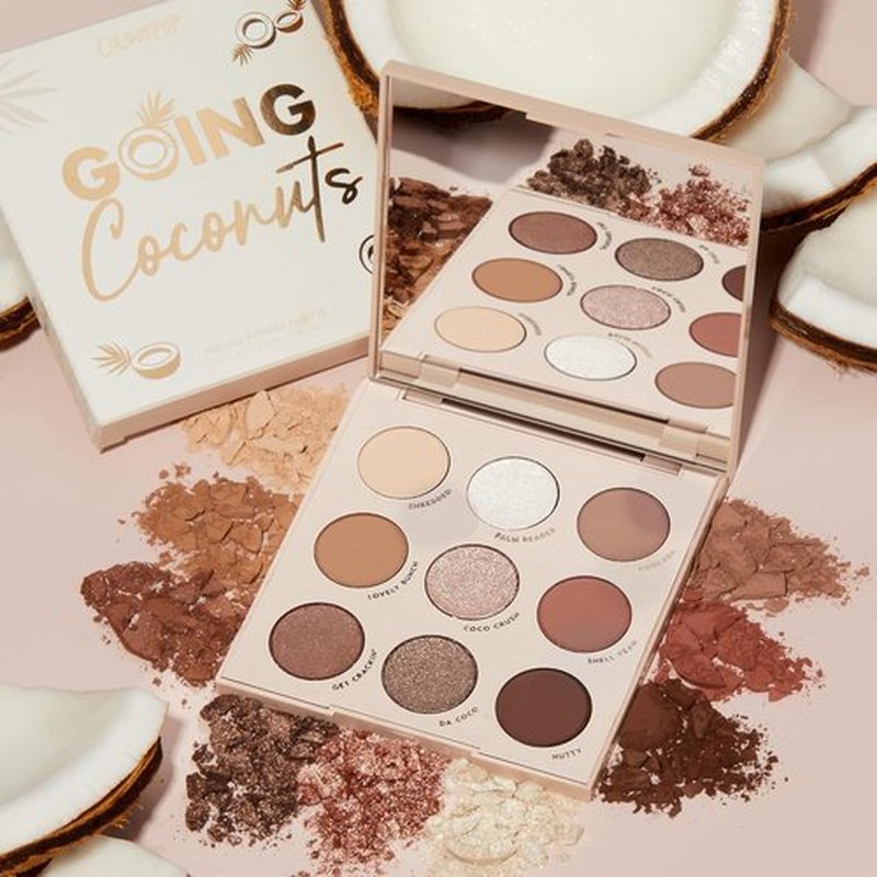 ColourPop Going Coconuts Eyeshadow Palette - Cool-Toned Neutrals with Ultra-Velvety Finish | High-Pigment, Long-Wearing (0.3 oz)