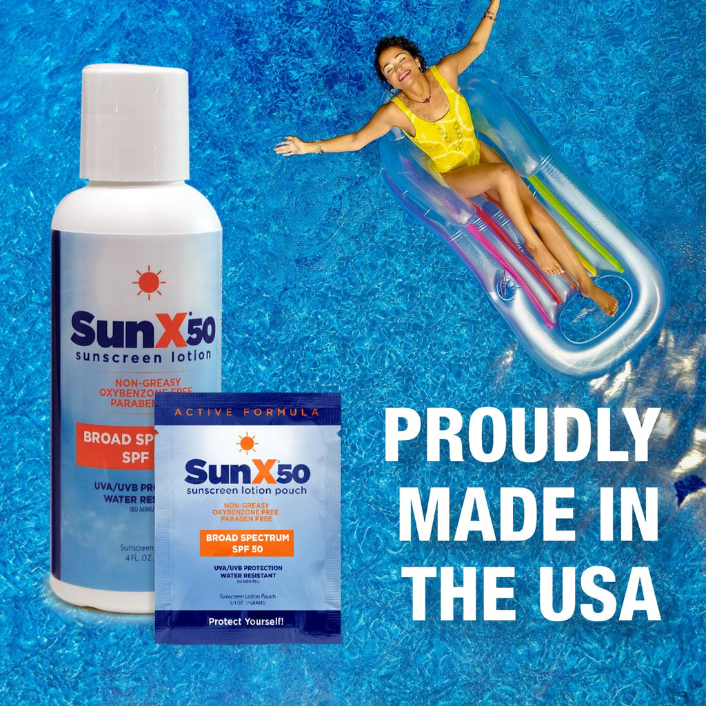 CoreTex Sun X 50 SPF Broad Spectrum Sunscreen Packets - Fishbowl Pack of 50 Paraben, Oxybenzone, Octinoxate, & Oil Free Sunscreen - No White Cast and Water Resistant Up to 80 Minutes