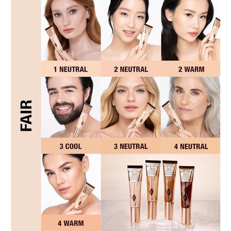 Charlotte Tilbury Beautiful Skin Foundation - Medium Coverage Hydrating Makeup for Instant Glow & Lasting Hydration