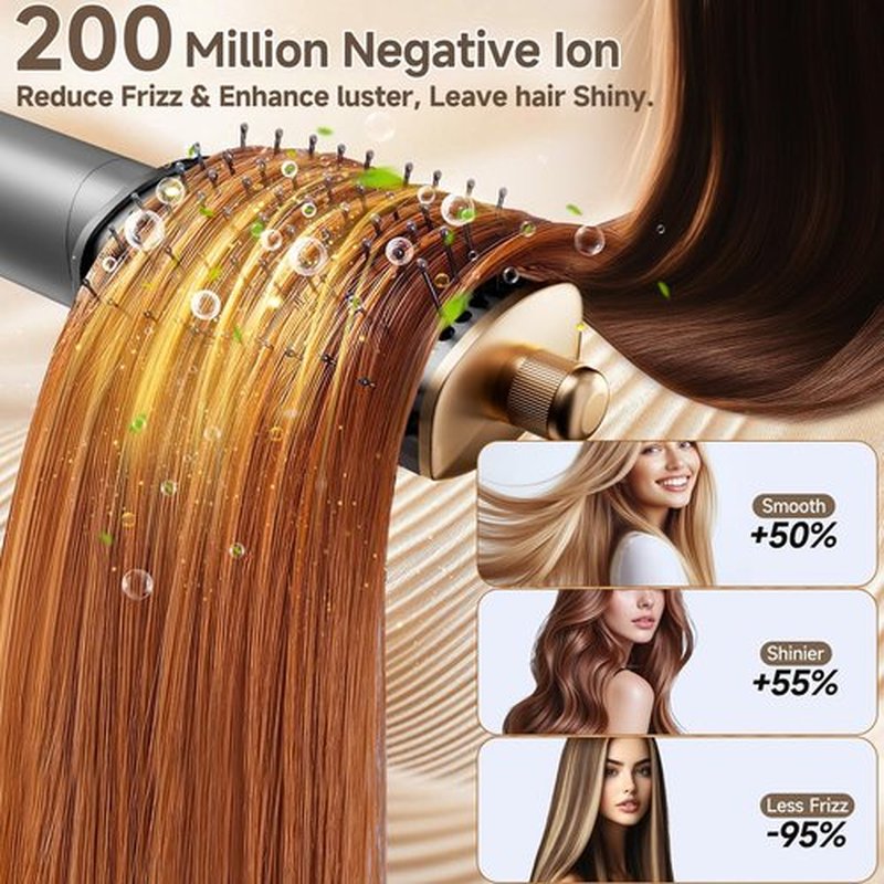 AVENHO 8 in 1 Hot Air Brush Hair Styler, High-Speed Hair Dryer Brush with Auto Wrap Curlers, Foldable Ionic Blow Dryer Brush for Fast Drying, Volumizing & Curling, Multi-Styling Tool (Gifts for Women)