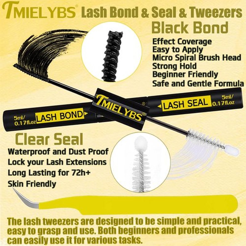 Thick Lash Clusters Kit 14-20mm Volume Cluster Eyelash Extensions D Curly 200D Individual Lashes 200Pcs Wispy Eyelashes Clusters Kit with Bond&Seal, Tweezers, Waterproof Soft DIY at Home, by TMIELYBS