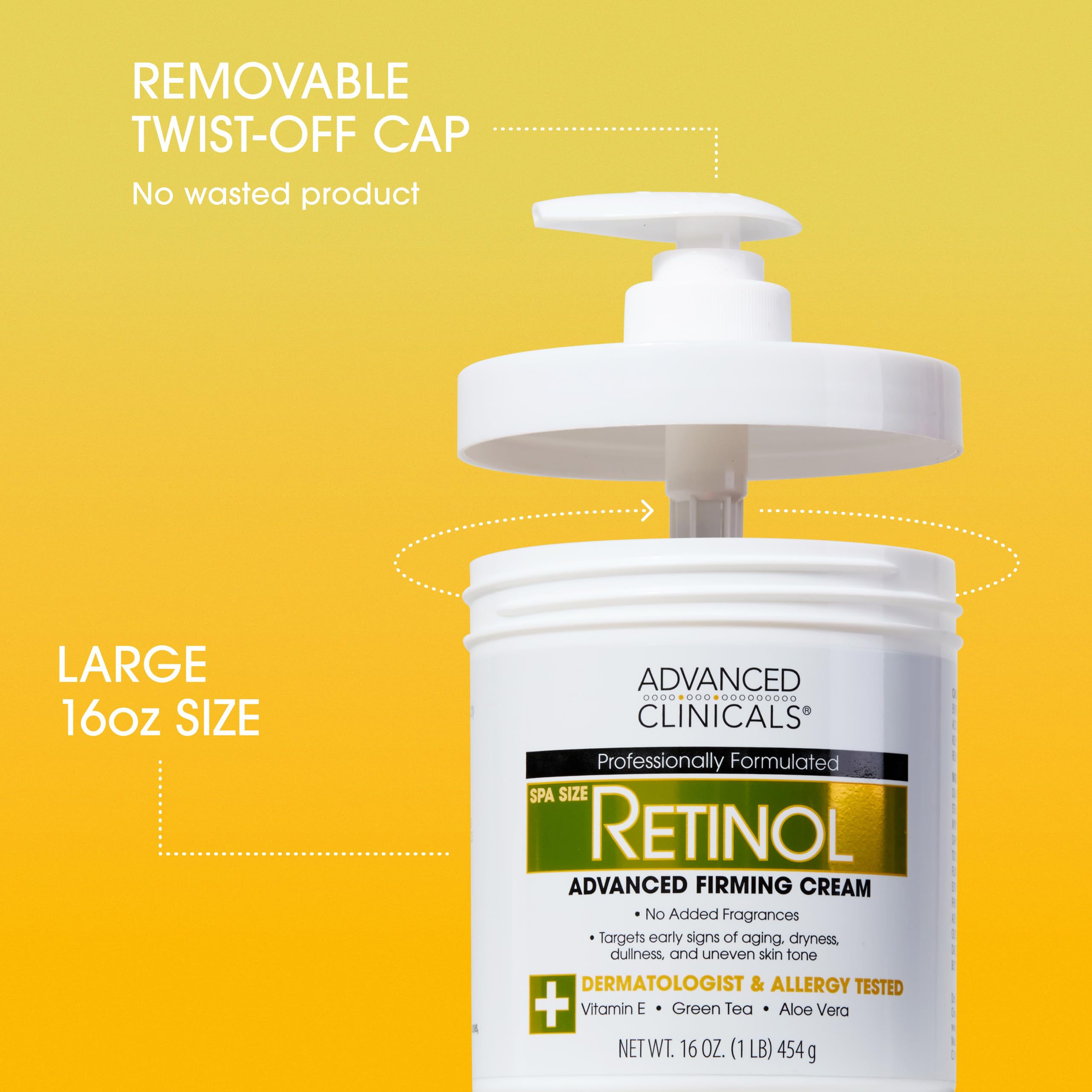Advanced Clinicals Retinol Body Cream Moisturizer + Exfoliating 10% Glycolic Acid & Lactic Acid Lotion 2PC Skincare Set For Women & Men To Reduce Appearance Of Crepey Skin & Uneven Rough Skin Texture