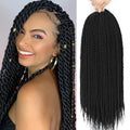 Senegalese Twist Crochet Hair-8 Packs 18 Inch Senegalese Twist Crochet Braids For Women, Black Pre Looped Pretwisted Crochet Braids, Synthetic Crochet Twist Hair (18in,1B#)