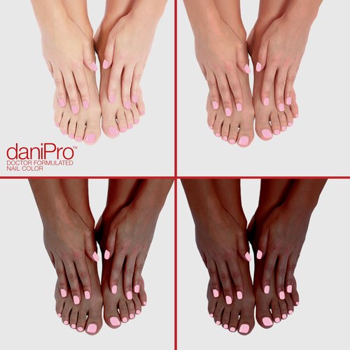 daniPro Doctor Formulated Nail Polish Love is All pink Fingernail Polish & Toenail Polish, 0.5 oz with Undecylenic Acid, Biotin & Vitamins - Vegan Formula for Healthy Nails - Manufactured in the USA