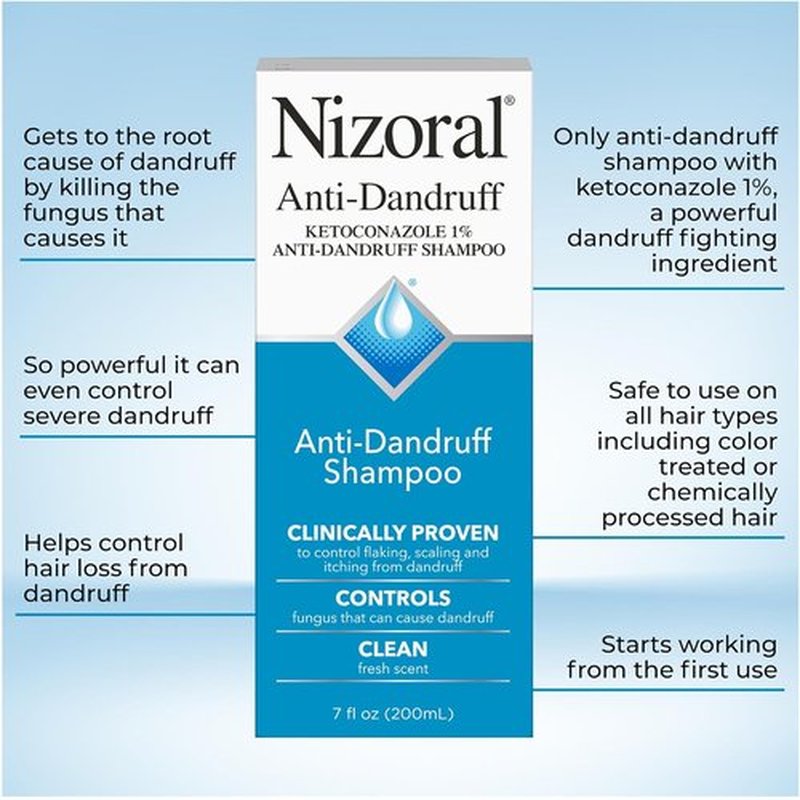 Nizoral Anti-Dandruff Shampoo - 1% Ketoconazole Formula for Effective Scalp Relief | 7 Fl Oz