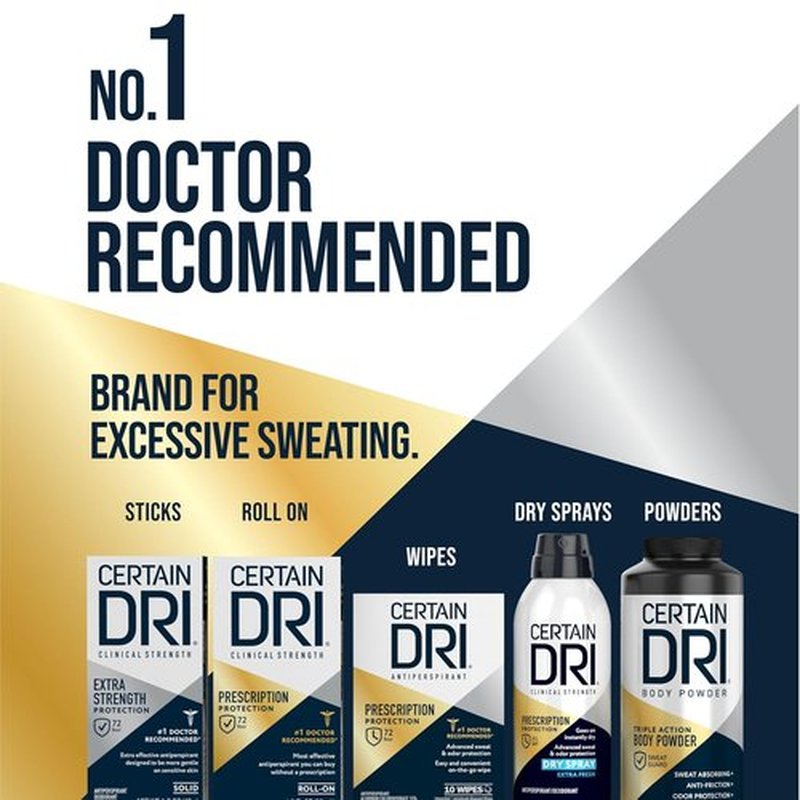 Certain Dri Body Powder - Talc-Free Anti-Chafing & Anti-Itch Formula - Maximum Sweat Absorption | 8 oz, Pack of 2