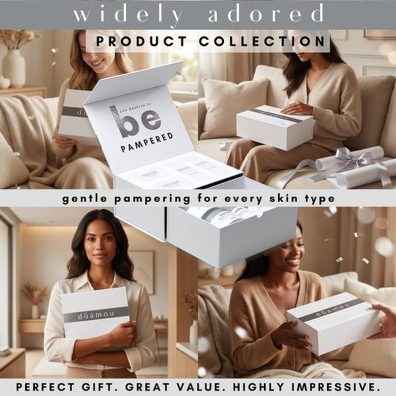 dûamou IV01 Gift Set For Women - Luxury Rejuvenating Pampering Self-care Skincare Set | Premium Gift Box with 4 Full-Size Products, Perfect Gifts for Women
