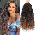 Alicoco Goddess Locs Crochet Hair 14 Inch 8 Packs Faux Locs Crochet Hair For Women Boho Soft Locs Pre-looped River Crochet Locs With Curly Ends (14 Inch (Pack of 8), 1B/30)