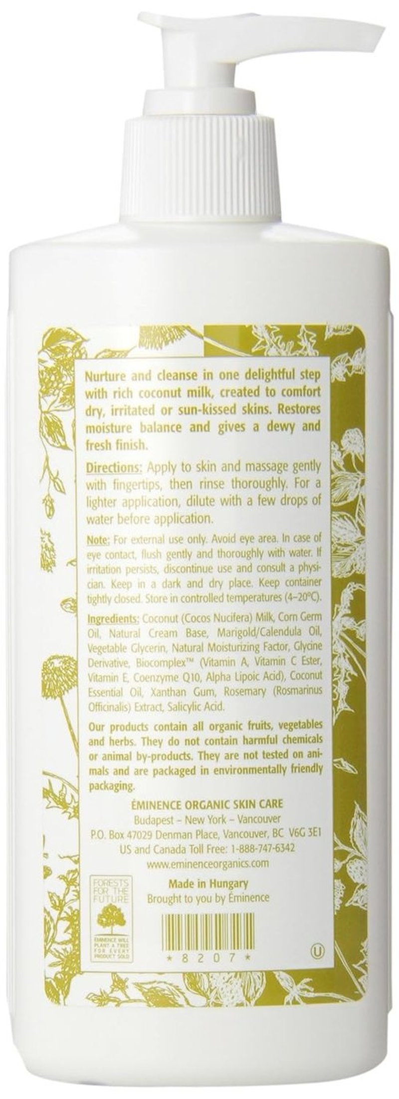 Eminence Coconut Milk Cleanser - Nourishing Facial Cleanser for All Skin Types | 8.4 Ounce