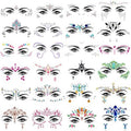 SIQUK 24 Sets Mermaid Face Gems Sticker Crystal Rhinestone Face Jewel for Festival Rave Carnival Party