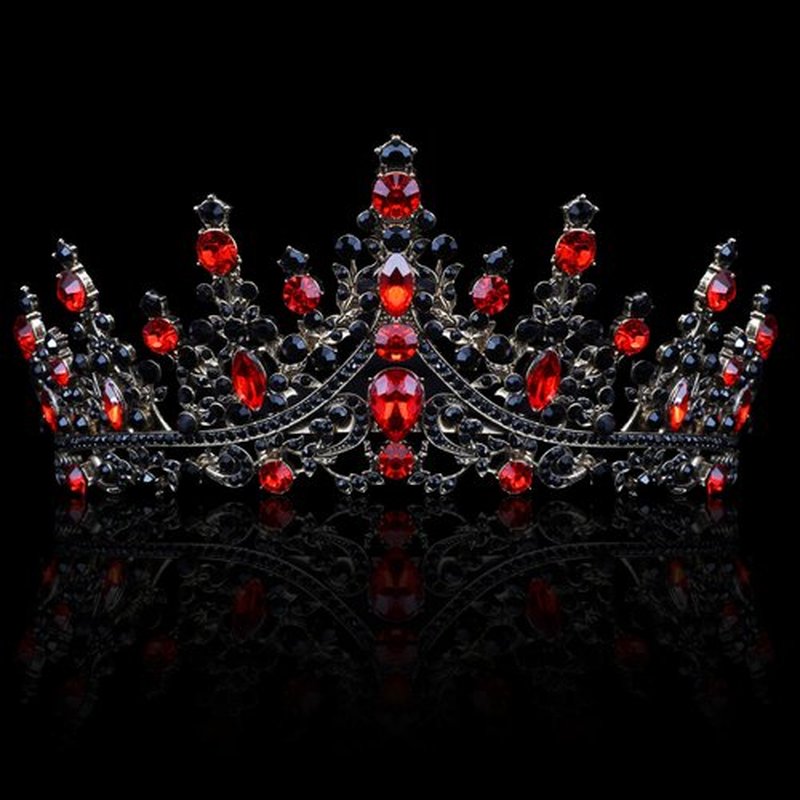 COCIDE Black & Red Crowns for Women Gothic Tiaras for Women Queen of Hearts Crown Accessories Costume Halloween Cosplay Princess Birthday Pageant Bride Headpieces