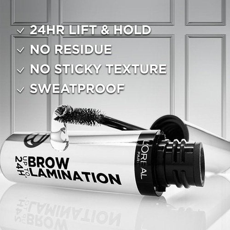 L'Oreal Paris Infallible Brow Lamination Gel - Water-Resistant, Longwear Formula, Clear, 0.16 Fl Oz