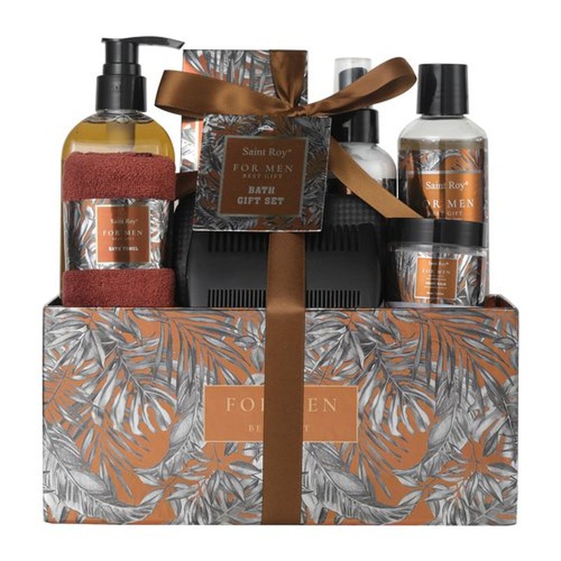 Christmas Spa Gift Basket, Bath Spa Kit for for Men Dad Birthday Bath Gifts Classic Perfume Bath Set for him, men's Shower Gift Basket mens personal care sets Man Bath Beard Spa Gift Baskets Mens Gift