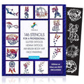 INGALA Premium Artistic Glitter Tattoo Set - 146 Unique Designs for Kids, Teens & Adults. Suitable for Henna, Airbrush & Face Painting