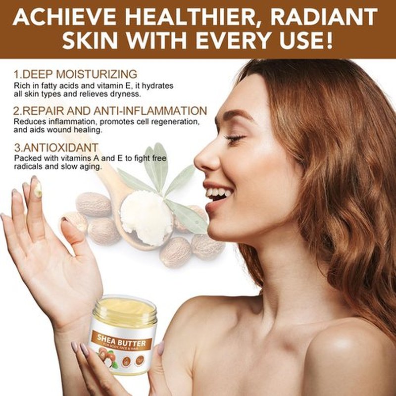 Shea Butter Raw Organic Pure Natural Unrefined Shea Butter for Hair & Body Face Moisturizer Vitamin A, E & F, Make Lotion for Extremely Dry Skin, DIY Lip Balm, Body Butter,Hand Cream Shea Butter Soap