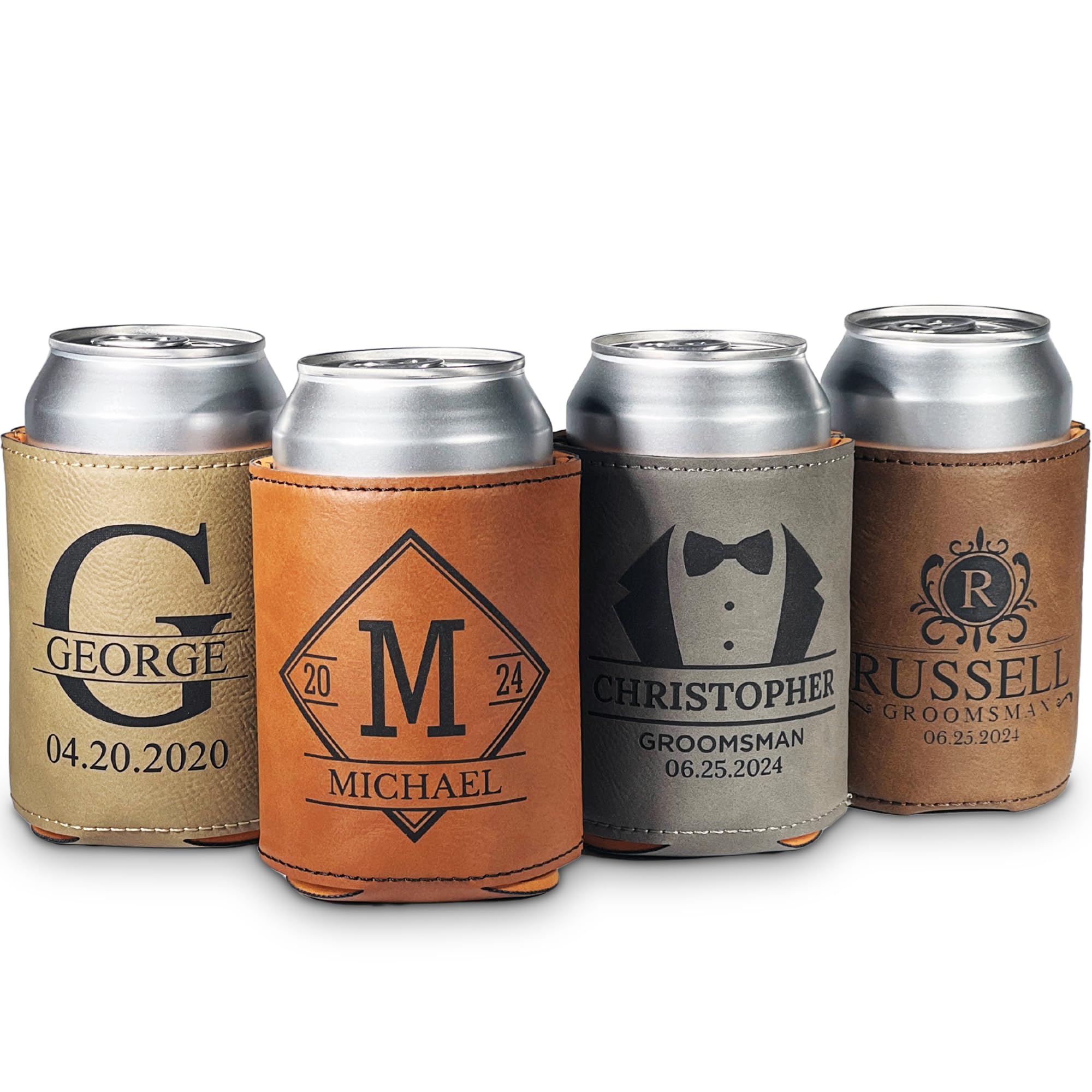 Personalized Groomsmen Gift Can Cooler - Custom Groomsman Gifts - Personalized Wedding Can Cooler - Can Sleeve Gifts - Beer Can Holder Wedding Favors