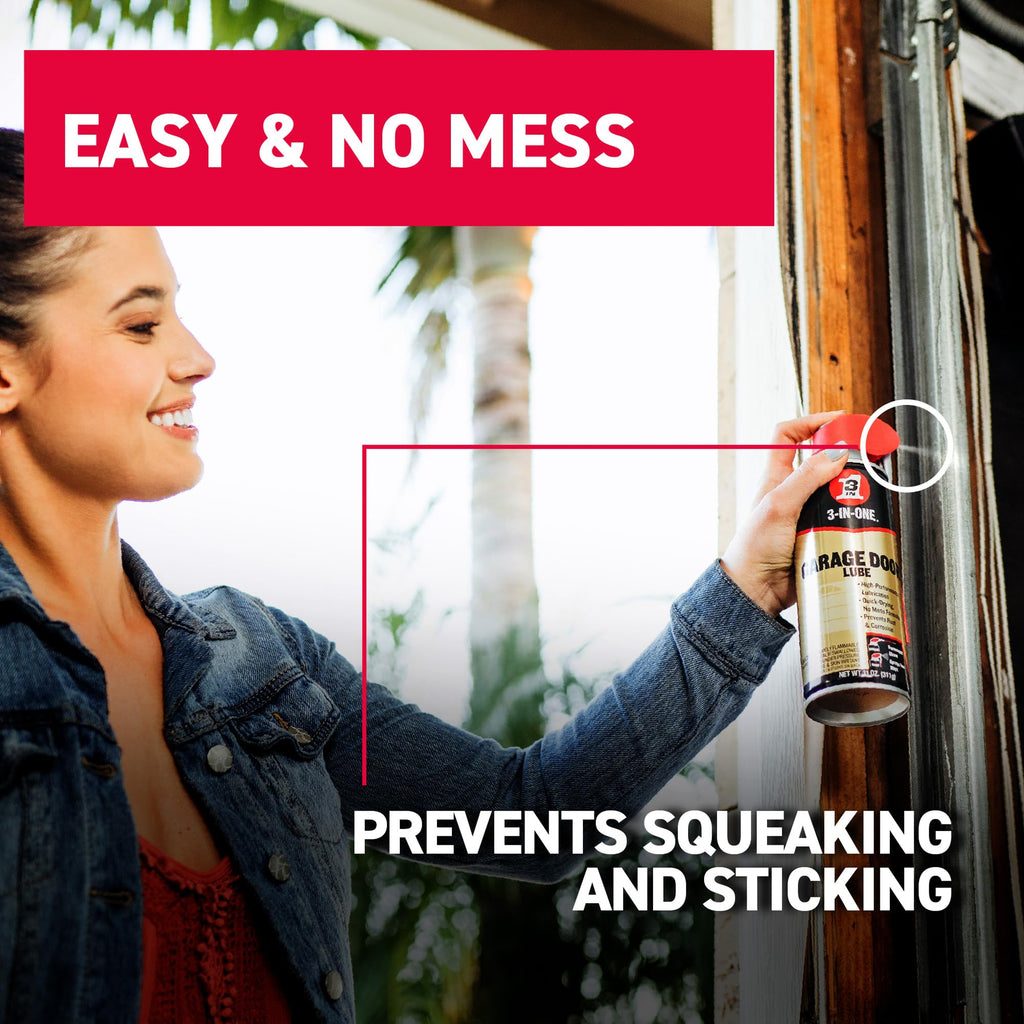 3-IN-ONE Garage Door Lubricant with SMART STRAW SPRAYS 2 WAYS, 11 OZ